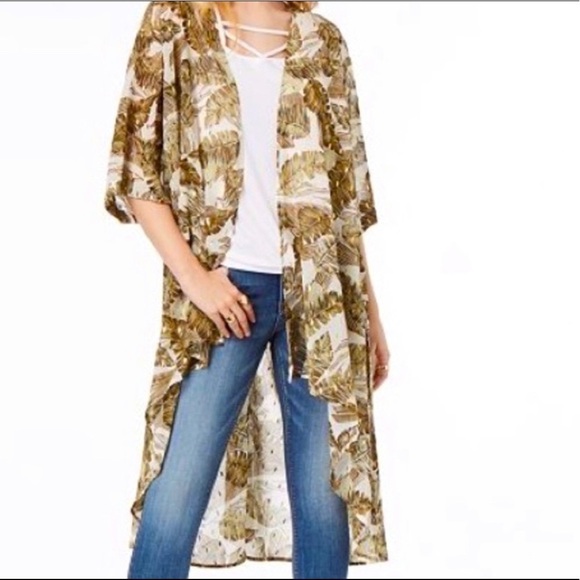 Gypsies & Moondust Tops - Gypsies & Moondust Cover Up Kimono Leaves